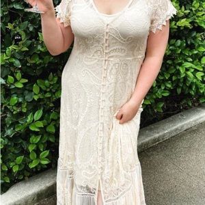 Torrid Lace Overlay Maxi Ivory NWT
